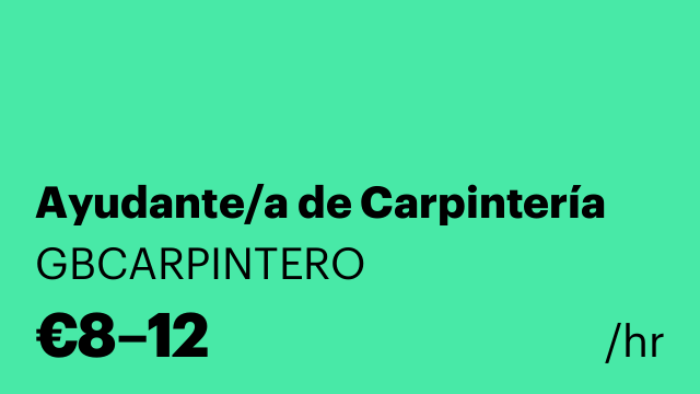 Ayudante/a de Carpintería