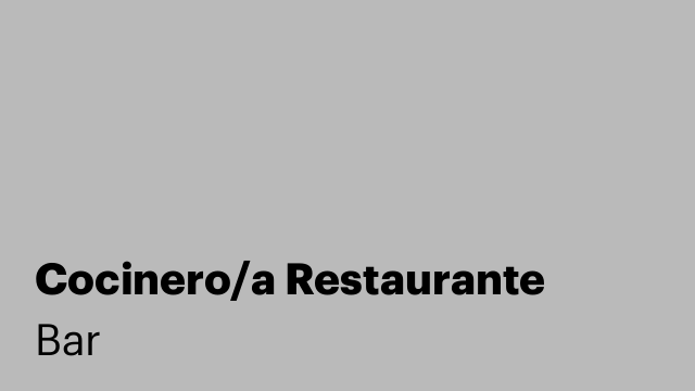 Cocinero/a Restaurante