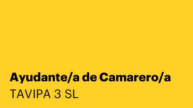 Ayudante/a de Camarero/a