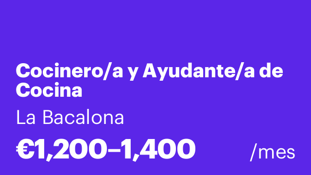 Cocinero/a y Ayudante/a de Cocina