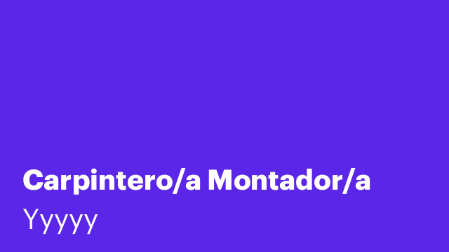 Carpintero/a Montador/a