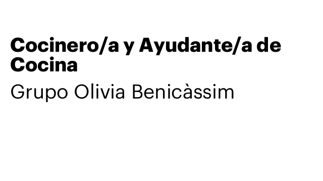 Cocinero/a y Ayudante/a de Cocina