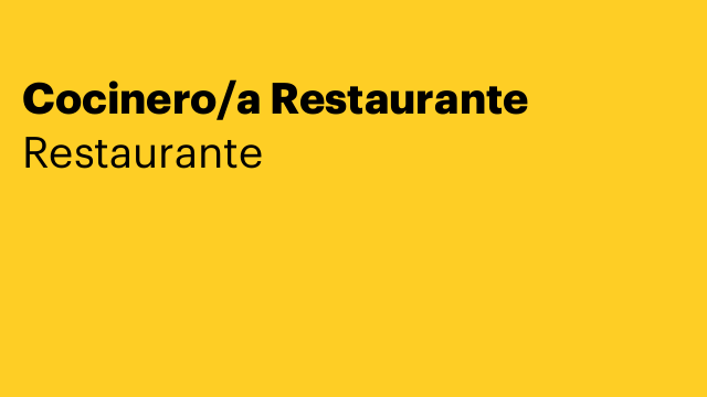 Cocinero/a Restaurante