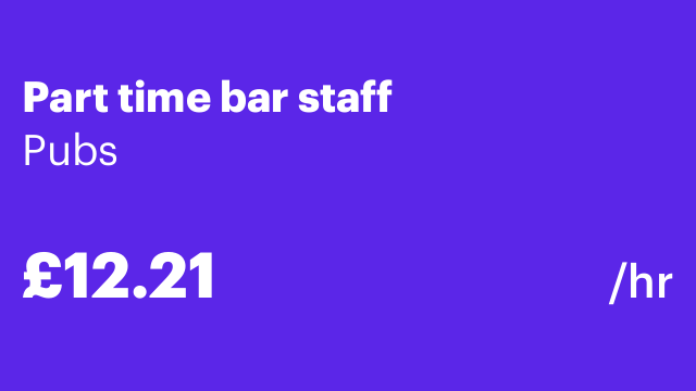 Part time bar staff