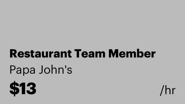 Restaurant Team Member