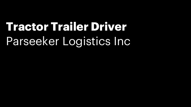 Tractor Trailer Driver