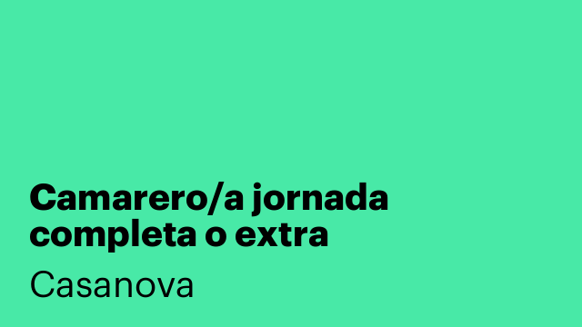 Camarero/a jornada completa o extra