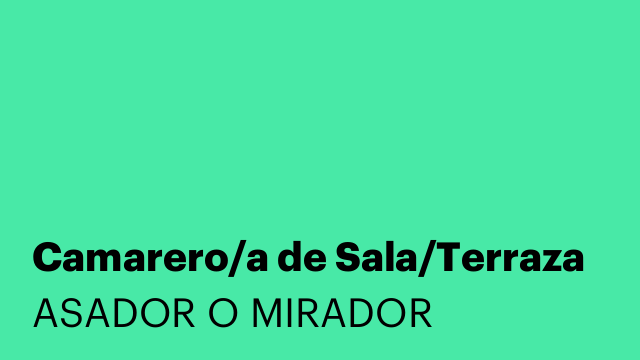 Camarero/a de Sala/Terraza