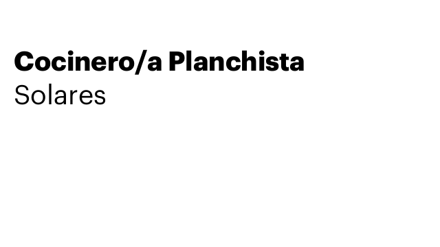 Cocinero/a Planchista