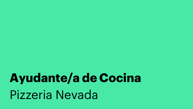 Ayudante/a de Cocina