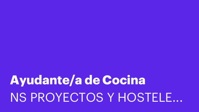 Ayudante/a de Cocina