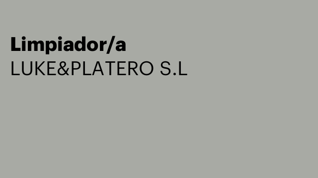Limpiador/a