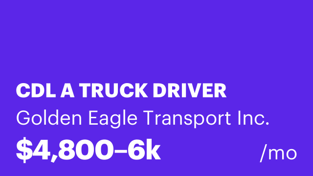 CDL A TRUCK DRIVER