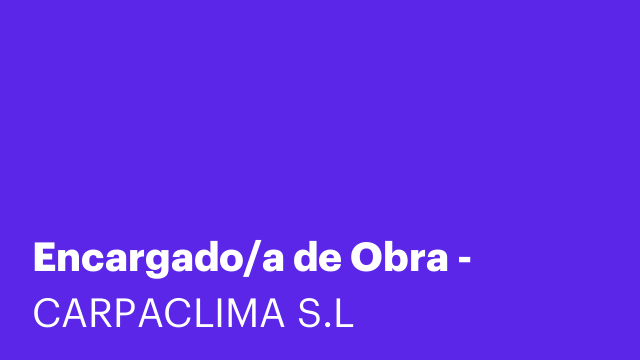Encargado/a de Obra -