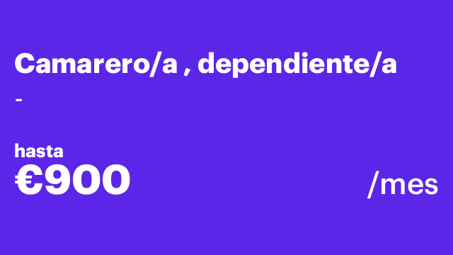 Camarero/a , dependiente/a