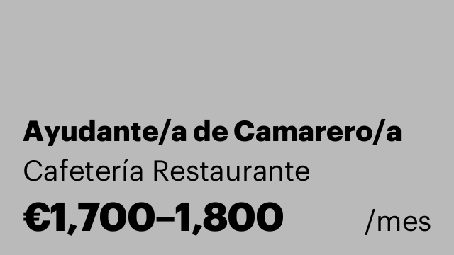 Ayudante/a de Camarero/a