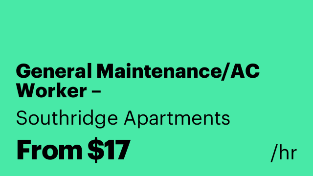 General Maintenance/AC Worker – Mantenimiento$17/hr (Orlando)