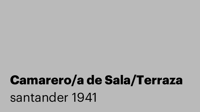 Camarero/a de Sala/Terraza