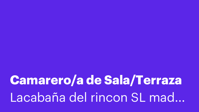 Camarero/a de Sala/Terraza