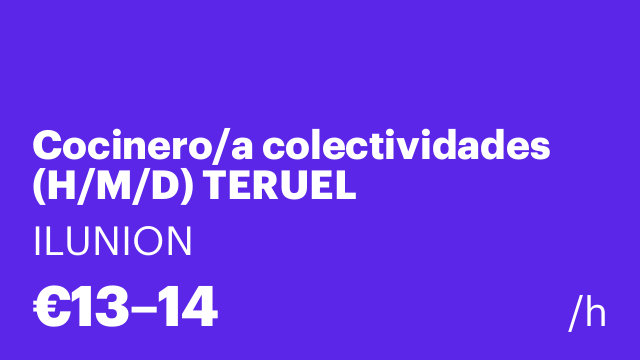 Cocinero/a colectividades (H/M/D) TERUEL