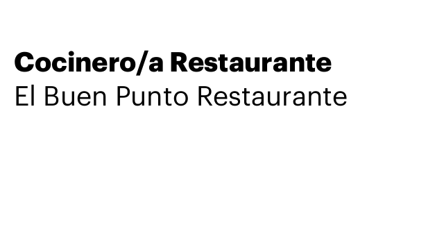 Cocinero/a Restaurante