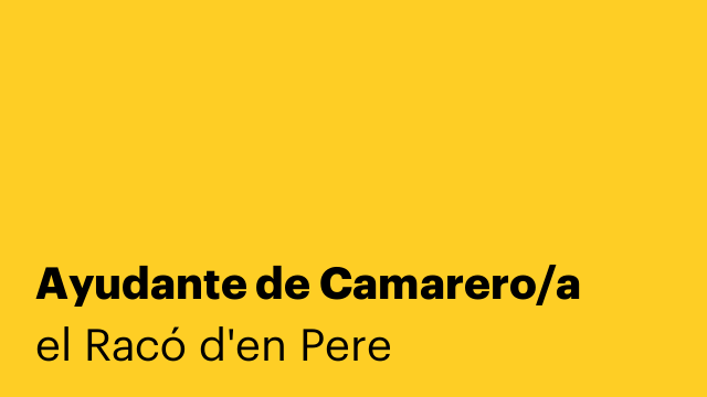 Ayudante de Camarero/a