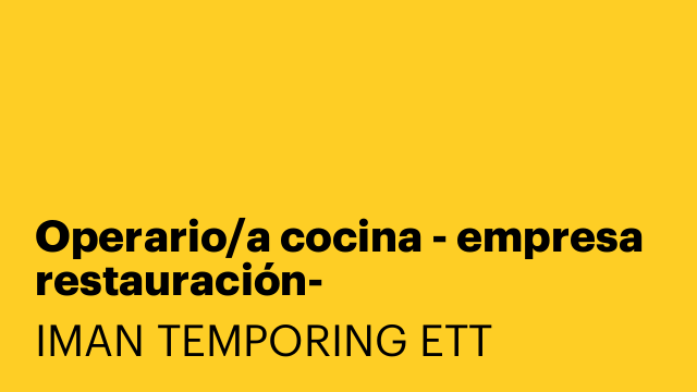 Operario/a cocina - empresa restauración-