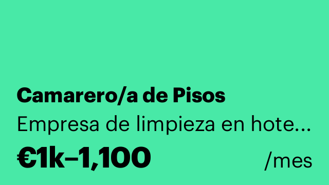 Camarero/a de Pisos