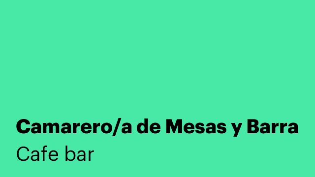 Camarero/a de Mesas y Barra