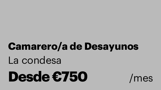 Camarero/a de Desayunos