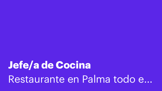 Jefe/a de Cocina