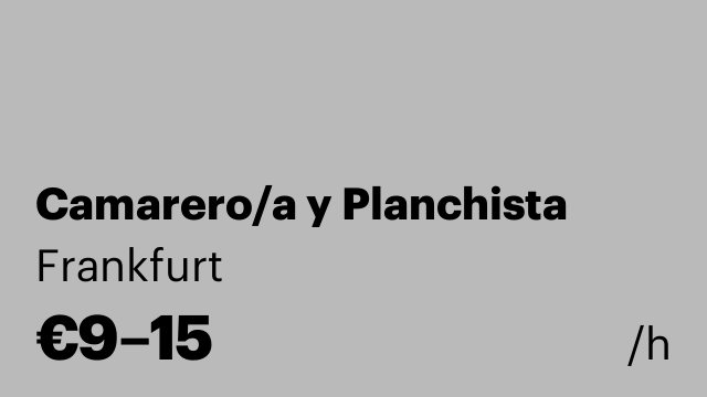 Camarero/a y Planchista