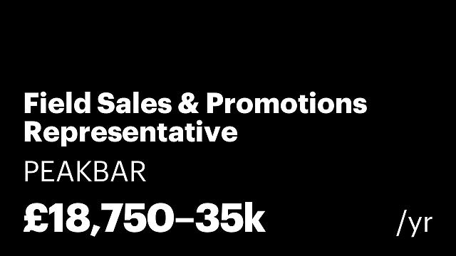 Field Sales & Promotions Representative