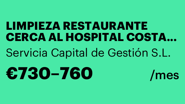 LIMPIEZA RESTAURANTE CERCA AL HOSPITAL COSTA DEL SOL