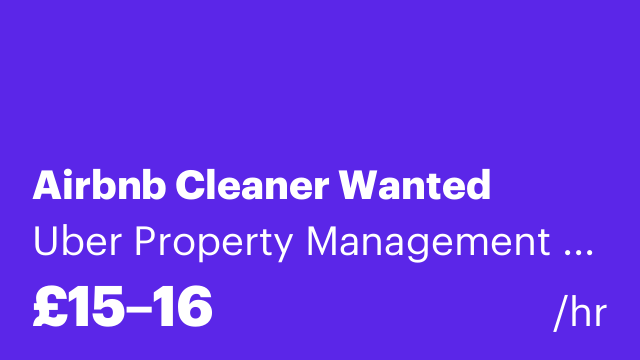 Airbnb Cleaner Wanted