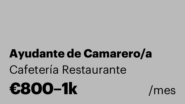 Ayudante de Camarero/a