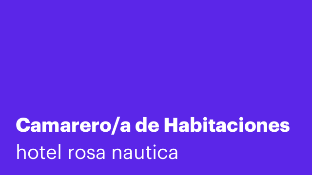 Camarero/a de Habitaciones
