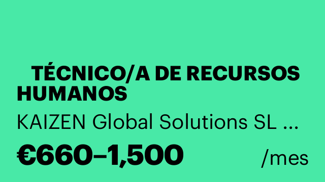 📢 TÉCNICO/A DE RECURSOS HUMANOS