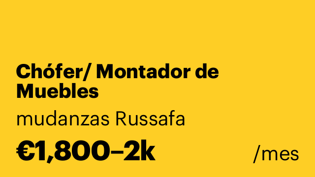 Chófer/ Montador de Muebles