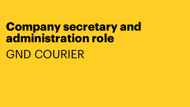 Company secretary and administration role
