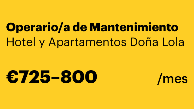 Operario/a de Mantenimiento