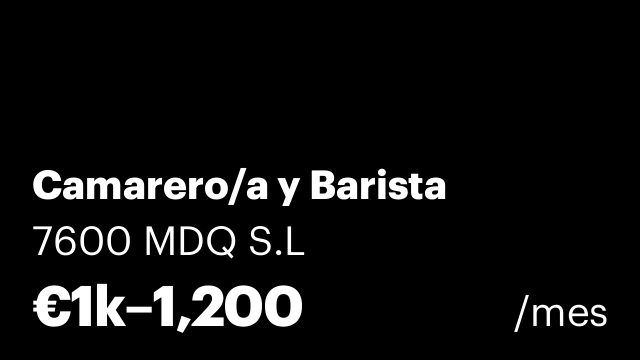Camarero/a y Barista