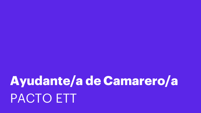 Ayudante/a de Camarero/a