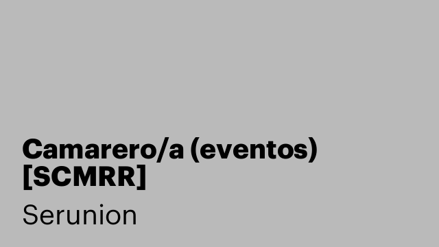 Camarero/a (eventos) [SCMRR]
