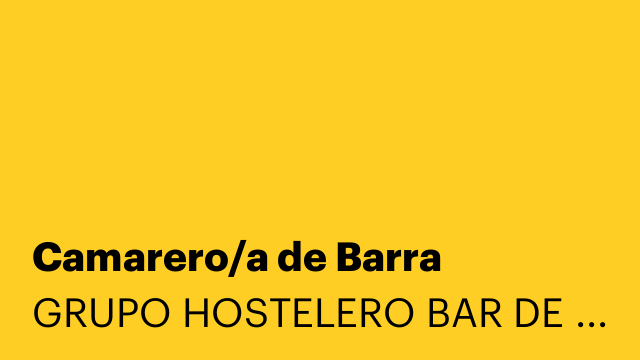 Camarero/a de Barra