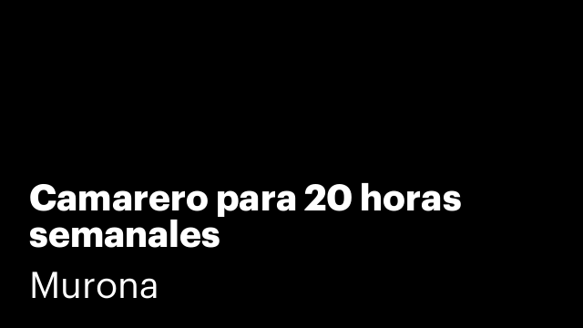 Camarero para 20 horas semanales