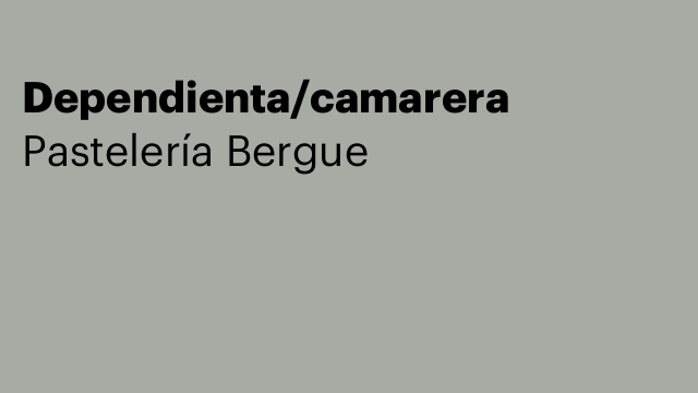 Dependienta/camarera
