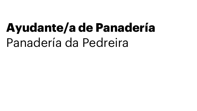 Ayudante/a de Panadería