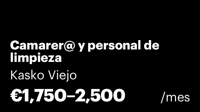 Camarer@ y personal de limpieza