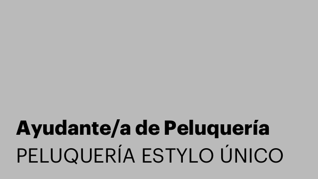 Ayudante/a de Peluquería